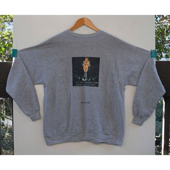ilysmk Guardian Angel Pullover Sweatshirt Gray Size L - Picture 1 of 6